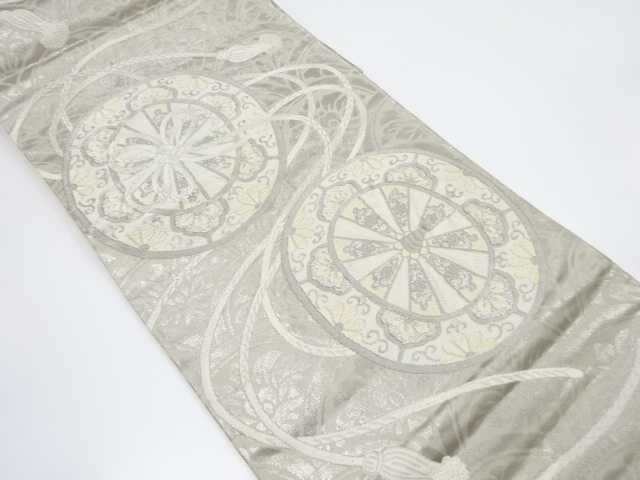 JAPANESE KIMONO / ANTIQUE FUKURO OBI / SILK / WOVEN KUMIHIMO CORD PATTERN